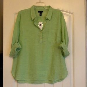 Green linen shirt